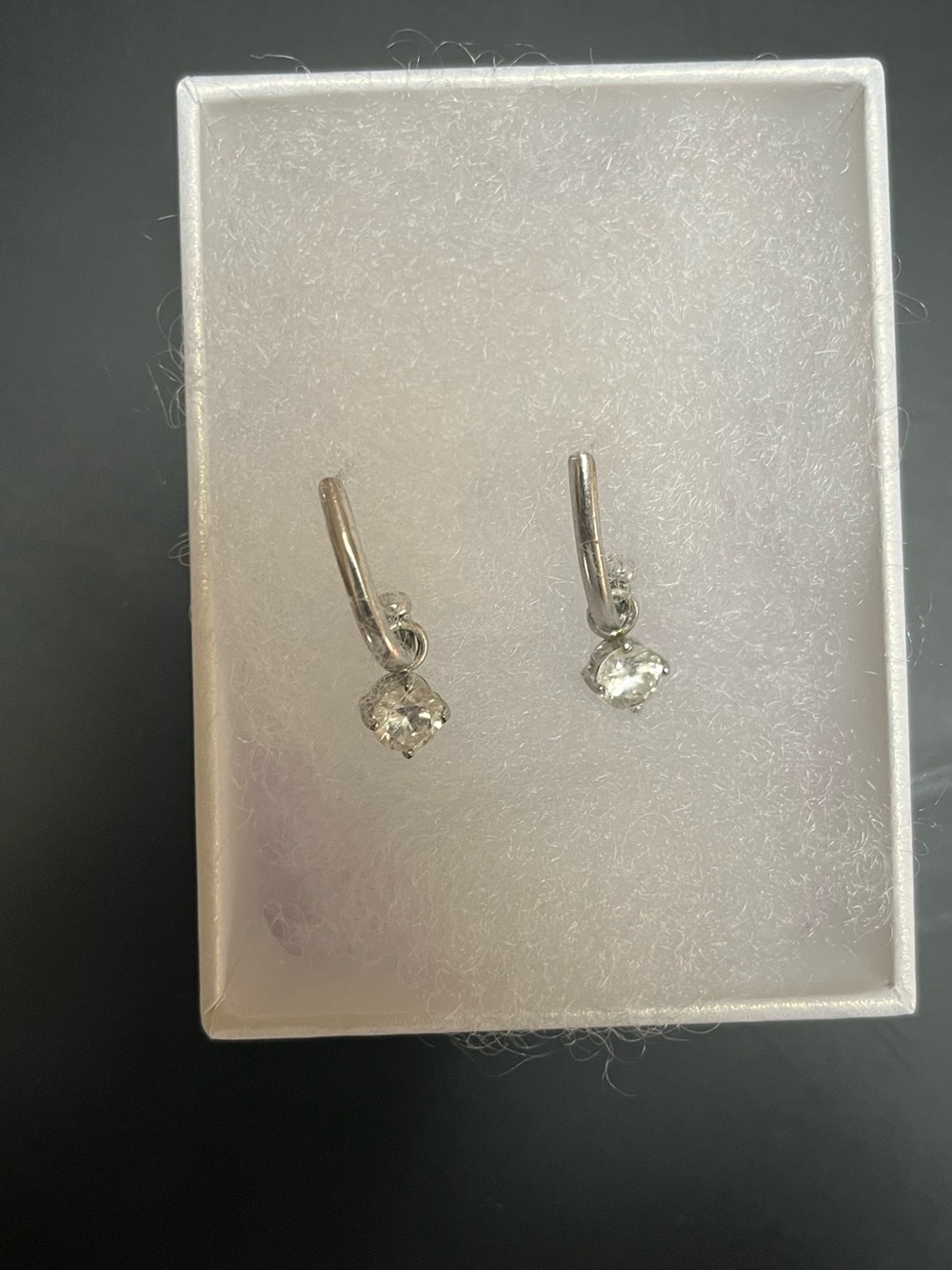Sterling Silver Clear Crystal Drop Earrings - Elegant White Sparkle